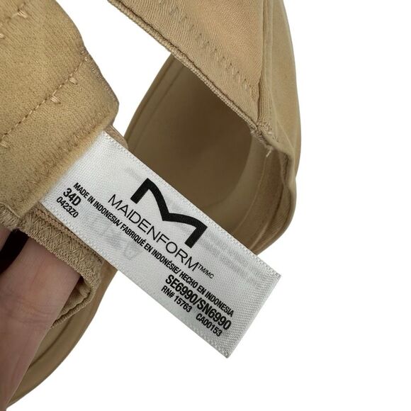 Maidenform Self-Expressions Stay Put Strapless Underwire Bra 34D Tan Nude NWT - Picture 8 of 10